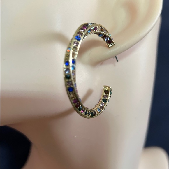 Multicolour Rhinestone hoops - Picture 7 of 7